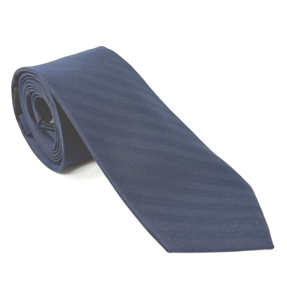 Joseph by Jos A‎ Bank Men Navy Blue Striped 100% Silk Hand Made Necktie